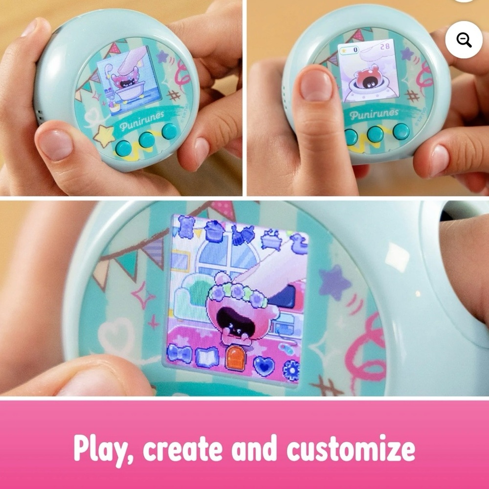 Punirunes Interactive Digital Pet Toy NEW Pink Virtual Pet - Picture 7 of 16